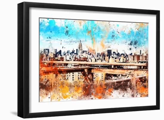 NYC Watercolor Collection - Manhattan View III-Philippe Hugonnard-Framed Art Print