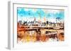 NYC Watercolor Collection - Manhattan View III-Philippe Hugonnard-Framed Art Print
