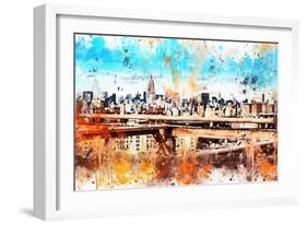 NYC Watercolor Collection - Manhattan View III-Philippe Hugonnard-Framed Art Print