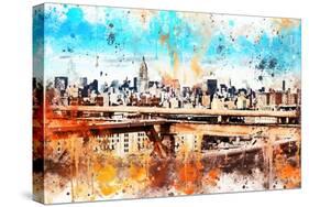 NYC Watercolor Collection - Manhattan View III-Philippe Hugonnard-Stretched Canvas