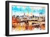 NYC Watercolor Collection - Manhattan View III-Philippe Hugonnard-Framed Premium Giclee Print