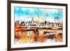 NYC Watercolor Collection - Manhattan View III-Philippe Hugonnard-Framed Art Print