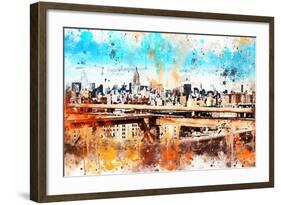 NYC Watercolor Collection - Manhattan View III-Philippe Hugonnard-Framed Art Print