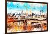 NYC Watercolor Collection - Manhattan View III-Philippe Hugonnard-Framed Art Print