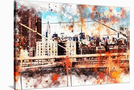 NYC Watercolor Collection - Manhattan View-Philippe Hugonnard-Stretched Canvas