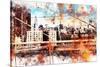 NYC Watercolor Collection - Manhattan View-Philippe Hugonnard-Stretched Canvas