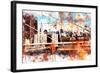 NYC Watercolor Collection - Manhattan View-Philippe Hugonnard-Framed Art Print