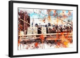 NYC Watercolor Collection - Manhattan View-Philippe Hugonnard-Framed Art Print