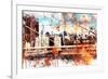 NYC Watercolor Collection - Manhattan View-Philippe Hugonnard-Framed Art Print