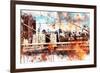 NYC Watercolor Collection - Manhattan View-Philippe Hugonnard-Framed Art Print