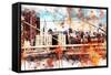 NYC Watercolor Collection - Manhattan View-Philippe Hugonnard-Framed Stretched Canvas