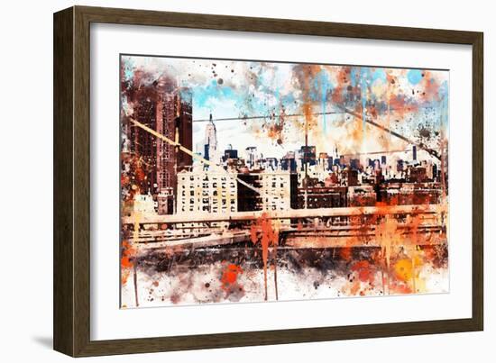 NYC Watercolor Collection - Manhattan View-Philippe Hugonnard-Framed Art Print