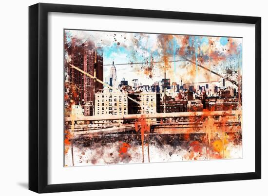 NYC Watercolor Collection - Manhattan View-Philippe Hugonnard-Framed Art Print