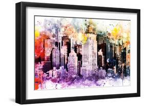 NYC Watercolor Collection - Midtown-Philippe Hugonnard-Framed Art Print