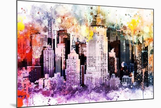 NYC Watercolor Collection - Midtown-Philippe Hugonnard-Mounted Art Print
