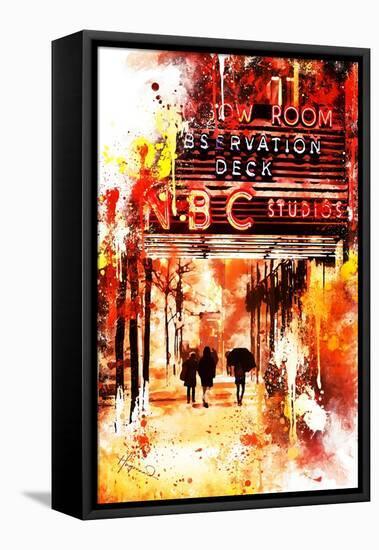 NYC Watercolor Collection - NBC Studios II-Philippe Hugonnard-Framed Stretched Canvas