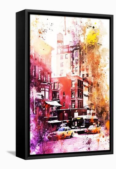 NYC Watercolor Collection - New York Architecture-Philippe Hugonnard-Framed Stretched Canvas