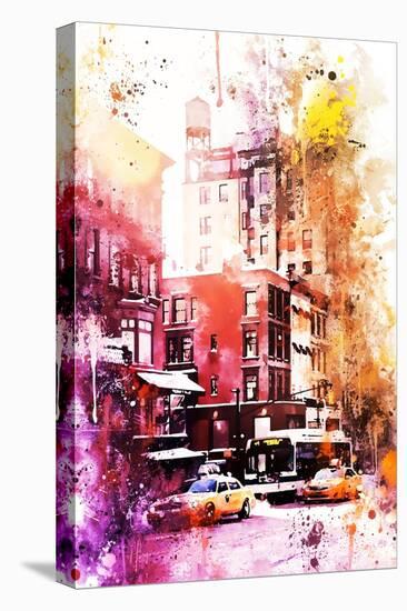 NYC Watercolor Collection - New York Architecture-Philippe Hugonnard-Stretched Canvas