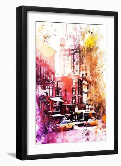 NYC Watercolor Collection - New York Architecture-Philippe Hugonnard-Framed Art Print