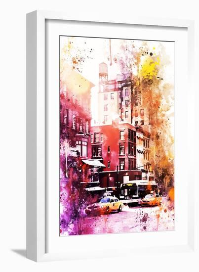 NYC Watercolor Collection - New York Architecture-Philippe Hugonnard-Framed Art Print