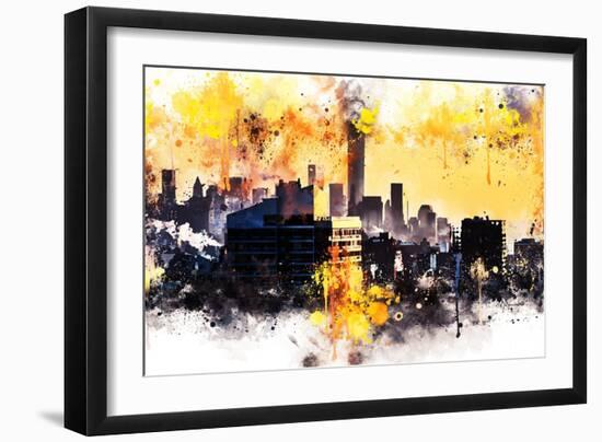 NYC Watercolor Collection - New York Colors Sunset-Philippe Hugonnard-Framed Art Print