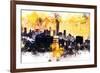 NYC Watercolor Collection - New York Colors Sunset-Philippe Hugonnard-Framed Art Print