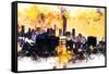 NYC Watercolor Collection - New York Colors Sunset-Philippe Hugonnard-Framed Stretched Canvas