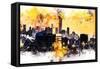 NYC Watercolor Collection - New York Colors Sunset-Philippe Hugonnard-Framed Stretched Canvas