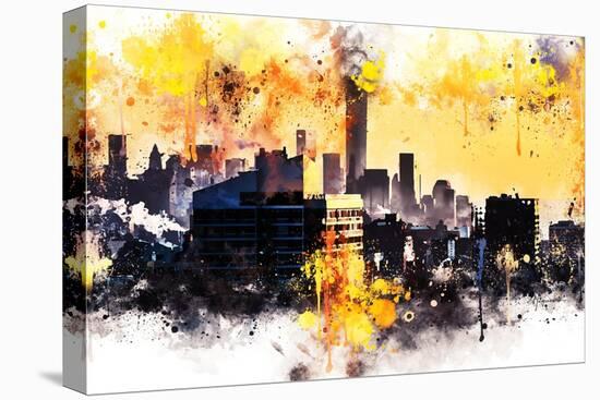 NYC Watercolor Collection - New York Colors Sunset-Philippe Hugonnard-Stretched Canvas