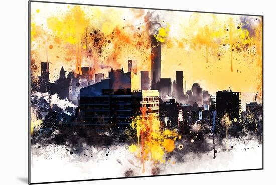 NYC Watercolor Collection - New York Colors Sunset-Philippe Hugonnard-Mounted Art Print