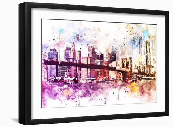 NYC Watercolor Collection - New York Dreams-Philippe Hugonnard-Framed Art Print