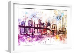 NYC Watercolor Collection - New York Dreams-Philippe Hugonnard-Framed Art Print