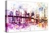 NYC Watercolor Collection - New York Dreams-Philippe Hugonnard-Stretched Canvas