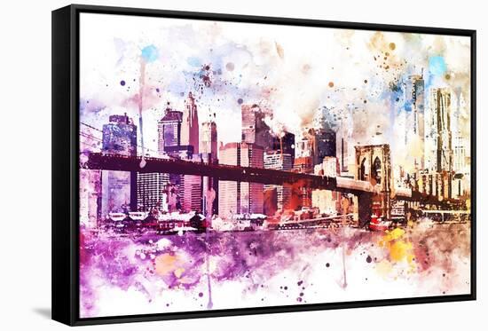 NYC Watercolor Collection - New York Dreams-Philippe Hugonnard-Framed Stretched Canvas