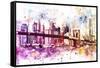 NYC Watercolor Collection - New York Dreams-Philippe Hugonnard-Framed Stretched Canvas