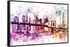 NYC Watercolor Collection - New York Dreams-Philippe Hugonnard-Framed Stretched Canvas