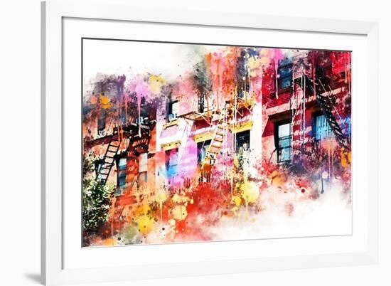 NYC Watercolor Collection - New York Facades-Philippe Hugonnard-Framed Art Print