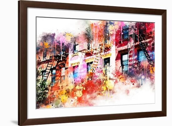 NYC Watercolor Collection - New York Facades-Philippe Hugonnard-Framed Art Print