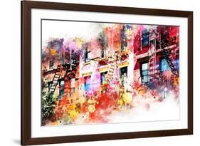 NYC Watercolor Collection - New York Facades-Philippe Hugonnard-Framed Art Print