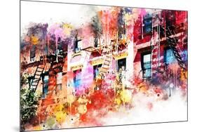 NYC Watercolor Collection - New York Facades-Philippe Hugonnard-Mounted Art Print