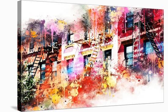 NYC Watercolor Collection - New York Facades-Philippe Hugonnard-Stretched Canvas