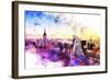 NYC Watercolor Collection - New York Skyline II-Philippe Hugonnard-Framed Art Print