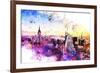 NYC Watercolor Collection - New York Skyline II-Philippe Hugonnard-Framed Art Print