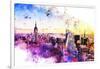 NYC Watercolor Collection - New York Skyline II-Philippe Hugonnard-Framed Art Print