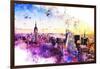 NYC Watercolor Collection - New York Skyline II-Philippe Hugonnard-Framed Art Print