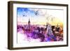 NYC Watercolor Collection - New York Skyline II-Philippe Hugonnard-Framed Art Print