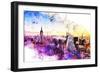 NYC Watercolor Collection - New York Skyline II-Philippe Hugonnard-Framed Art Print