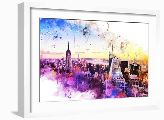 NYC Watercolor Collection - New York Skyline II-Philippe Hugonnard-Framed Art Print