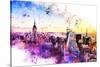 NYC Watercolor Collection - New York Skyline II-Philippe Hugonnard-Stretched Canvas