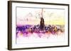 NYC Watercolor Collection - New York Skyline-Philippe Hugonnard-Framed Art Print